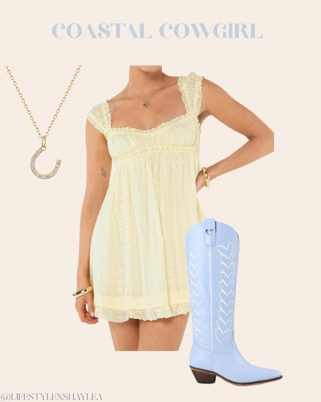 Coastal cowgirl summer outfit.
Coastal cowgirl inspo. 

#butteryellow #summer #summerdress #springdress #springfashion #coastal  #coastalcowgirl #cowgirlboots #womensfashion

#LTKFestival #LTKSeasonal #LTKShoeCrush