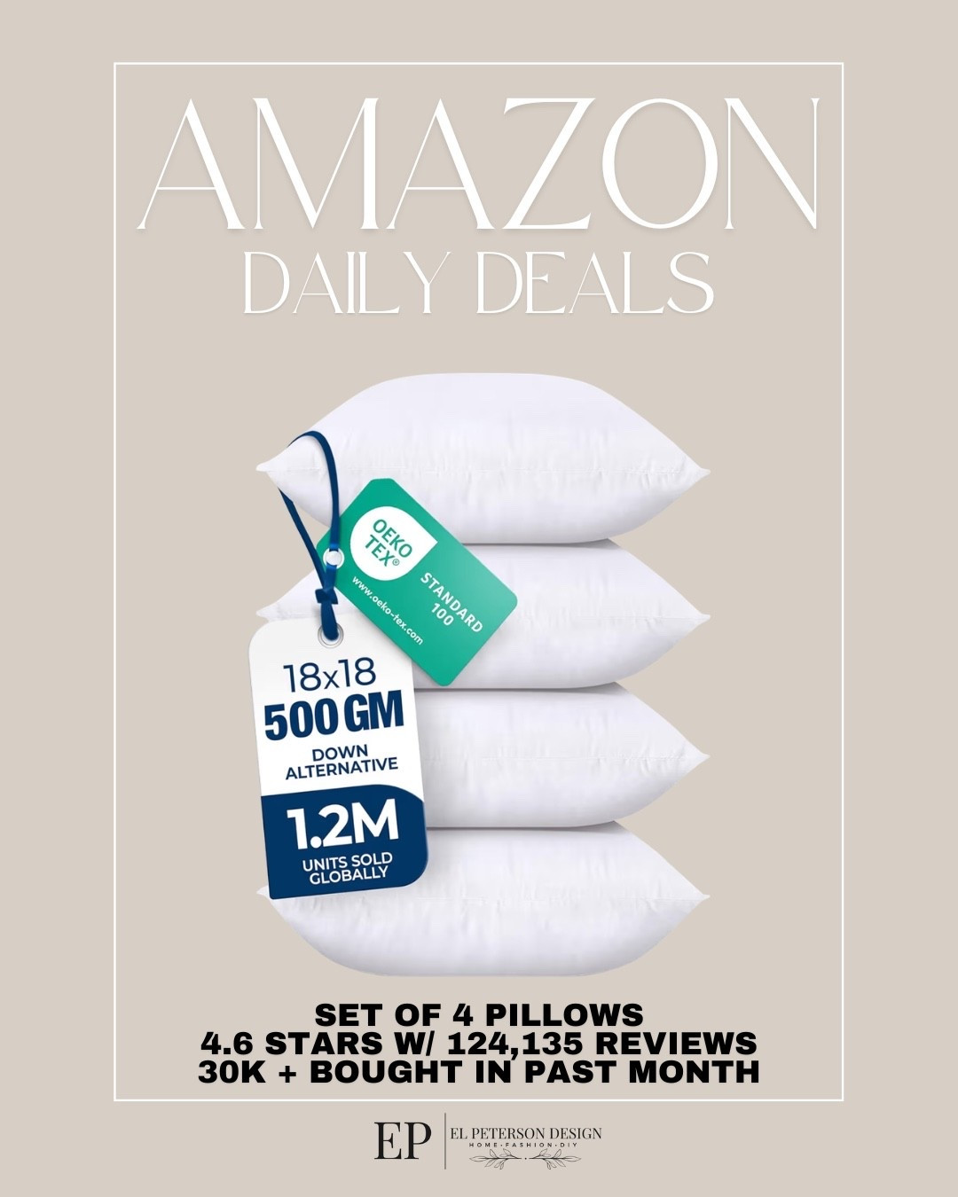 Amazon Daily Deals
Set of 4 pillows 

#LTKHome #LTKSaleAlert
