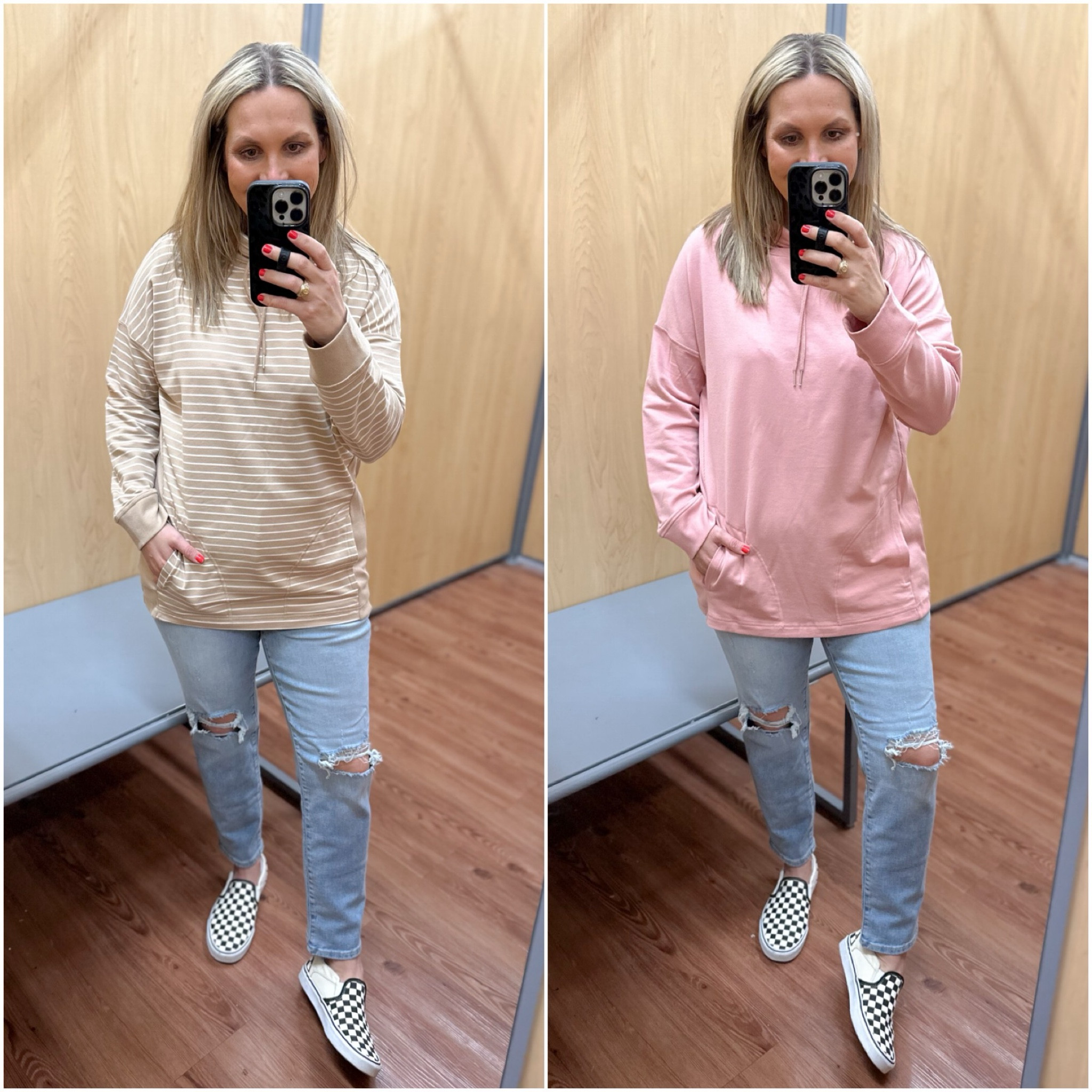 Loving this $19 cowl neck tunic from Walmart! It’s lightweight enough where it is a great spring transition piece, plus it has pockets!! It comes in 4 colors and fits true to size. I’m wearing a small in the striped tunic and a medium in the pink at 2 months postpartum  

Walmart style, Walmart, spring outfit, spring style, transition piece, casual style, jeans, travel outfit, vacation outfits 

#LTKstyletip #LTKtravel #LTKSeasonal