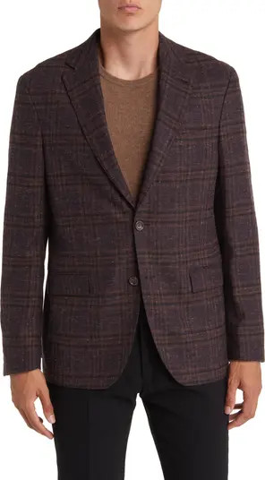 Midland Soft Constructed Plaid Wool Blend Sport Coat | Nordstrom