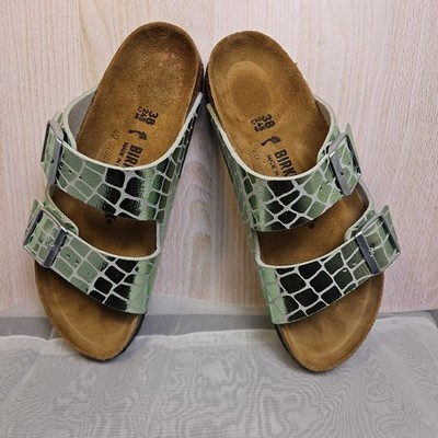 Birkenstock Arizona Gator Gleam Metallic Green Sandals Women’s 7-7.5  38 New | eBay US