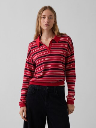 100% Cotton Relaxed Polo Sweater | Gap (US)