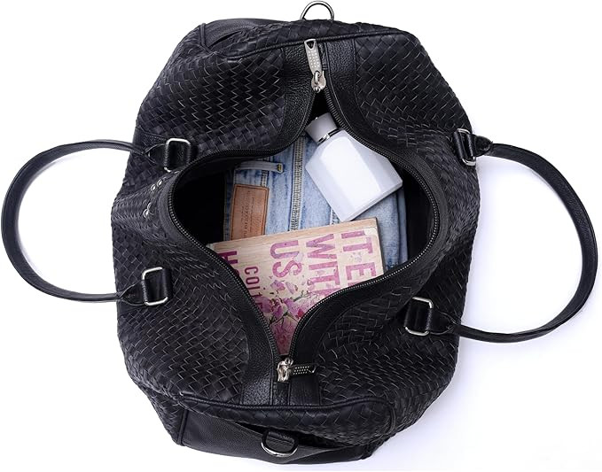 CHAYELL Luxurious Woven Leather Duffle Bag for Men's and Women's - Large Size Travel Duffle Bag, ... | Amazon (US)