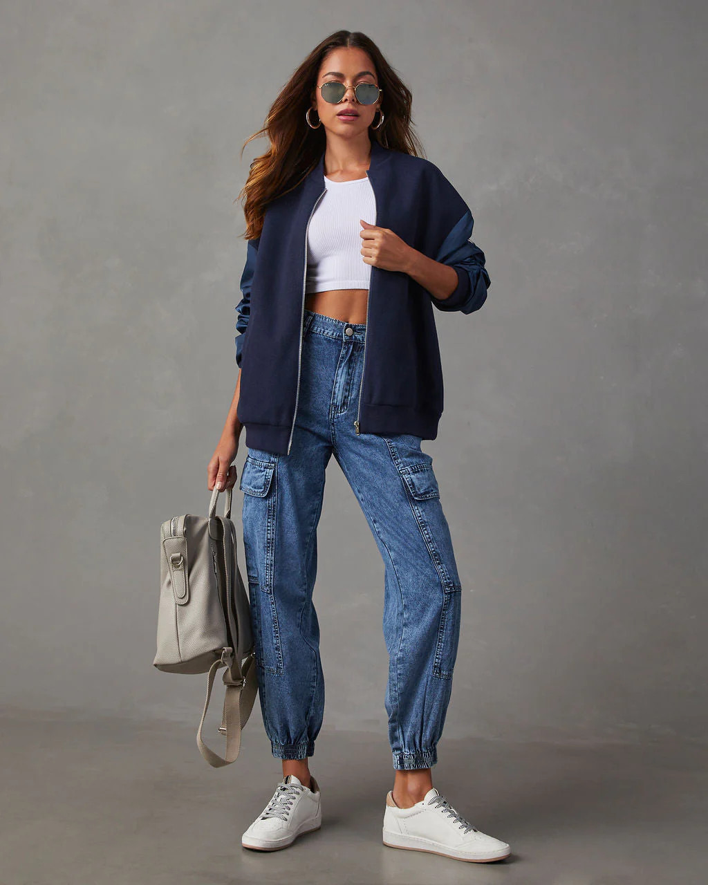 Ricky Ruched Contrast Bomber Jacket | VICI