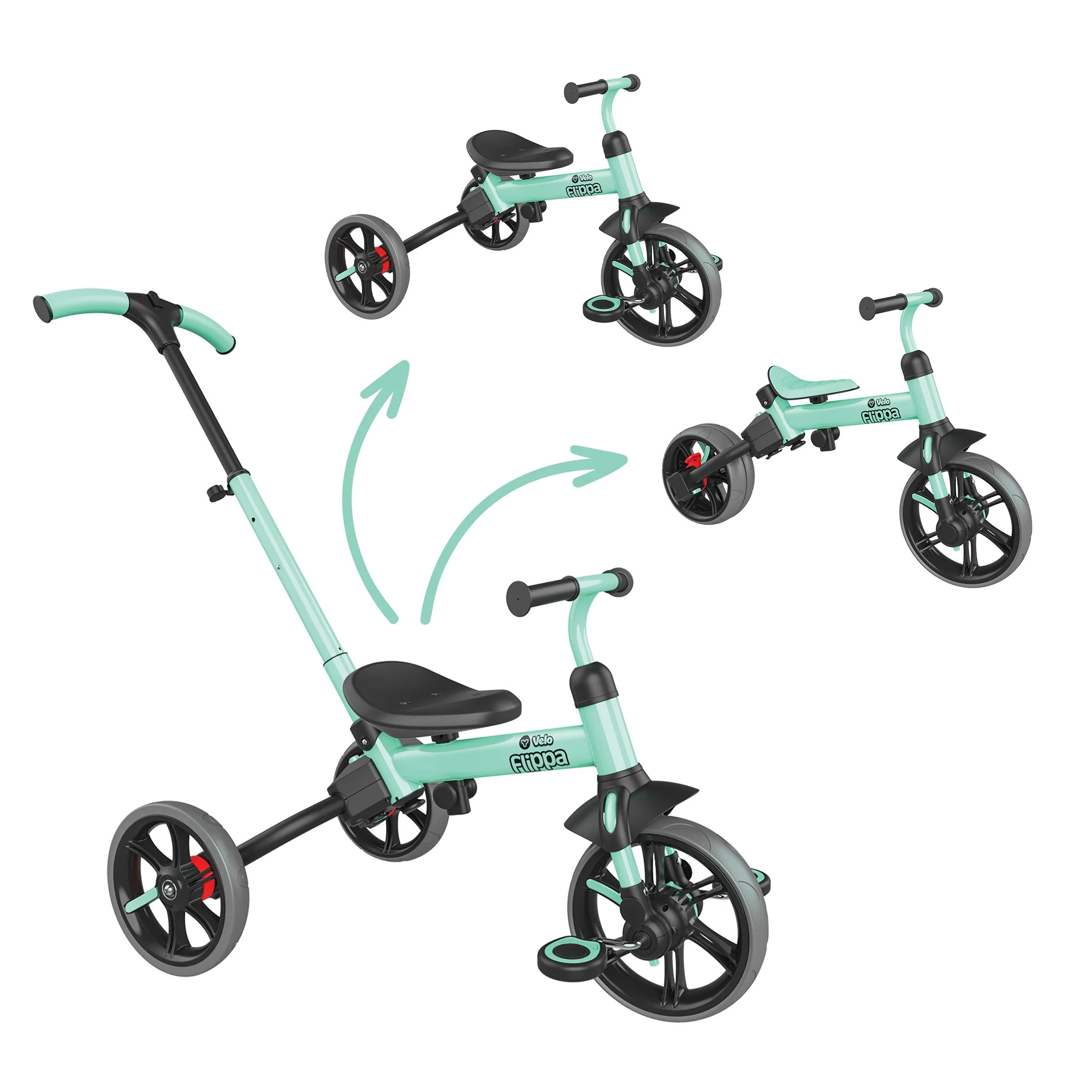 Yvolution Velo Flippa 4-in-1 Tricycle to Balance Bike 2-5 Years (Green) Unisex | Walmart (US)