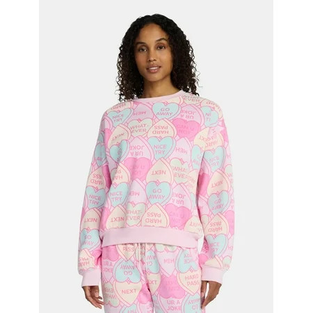 Candy Hearts Women's Graphic Sweatshirt with Long Sleeves, Sizes XXS-XXL | Walmart (US)