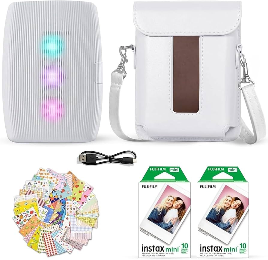Fujifilm Instax Mini Link 3 Smartphone Printer Clay White + Fuji Film Value Pack (20 Sheets)+ Shu... | Amazon (US)