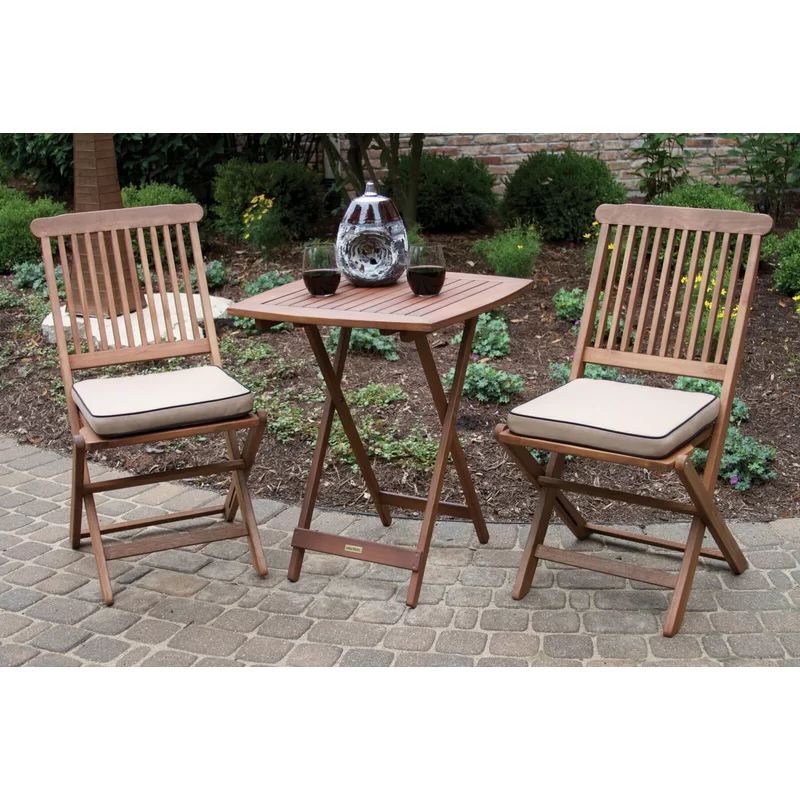 Fleur Square 2 - Person Outdoor Dining Set with Cushions | Wayfair North America
