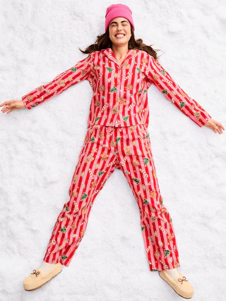 Printed Flannel Pajama Pant Set for Women | Old Navy (US)