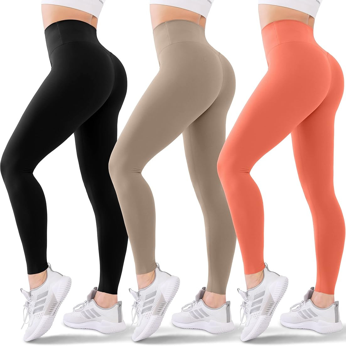 Blisset 3 Pack High Waisted Leggings for Women-Soft Athletic Tummy Control Pants for Running Yoga... | Amazon (US)