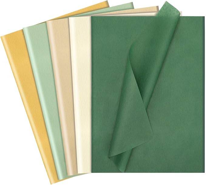 120 Sheets Green Tissue Paper for Gift Bags, Assorted Green Gold Gift Tissue Paper Bulk for Art C... | Amazon (US)
