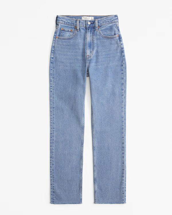 Women's Ultra High Rise Ankle Straight Jean | Women's New Arrivals | Abercrombie.com | Abercrombie & Fitch (US)