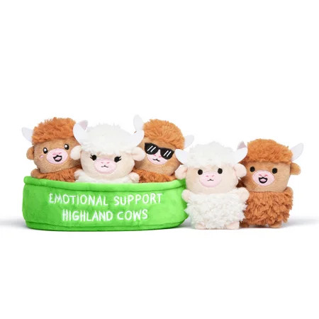 Emotional Support Pals Highland Cows, Animal Plush Toys, Includes 5 Plushies and Carrying Basket | Walmart (US)