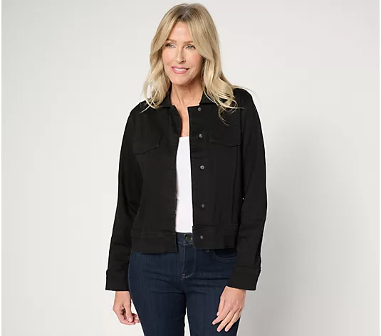 Make Your Selection: Denim & Co. Signature Black Perfect Flex Denim Jacket | QVC