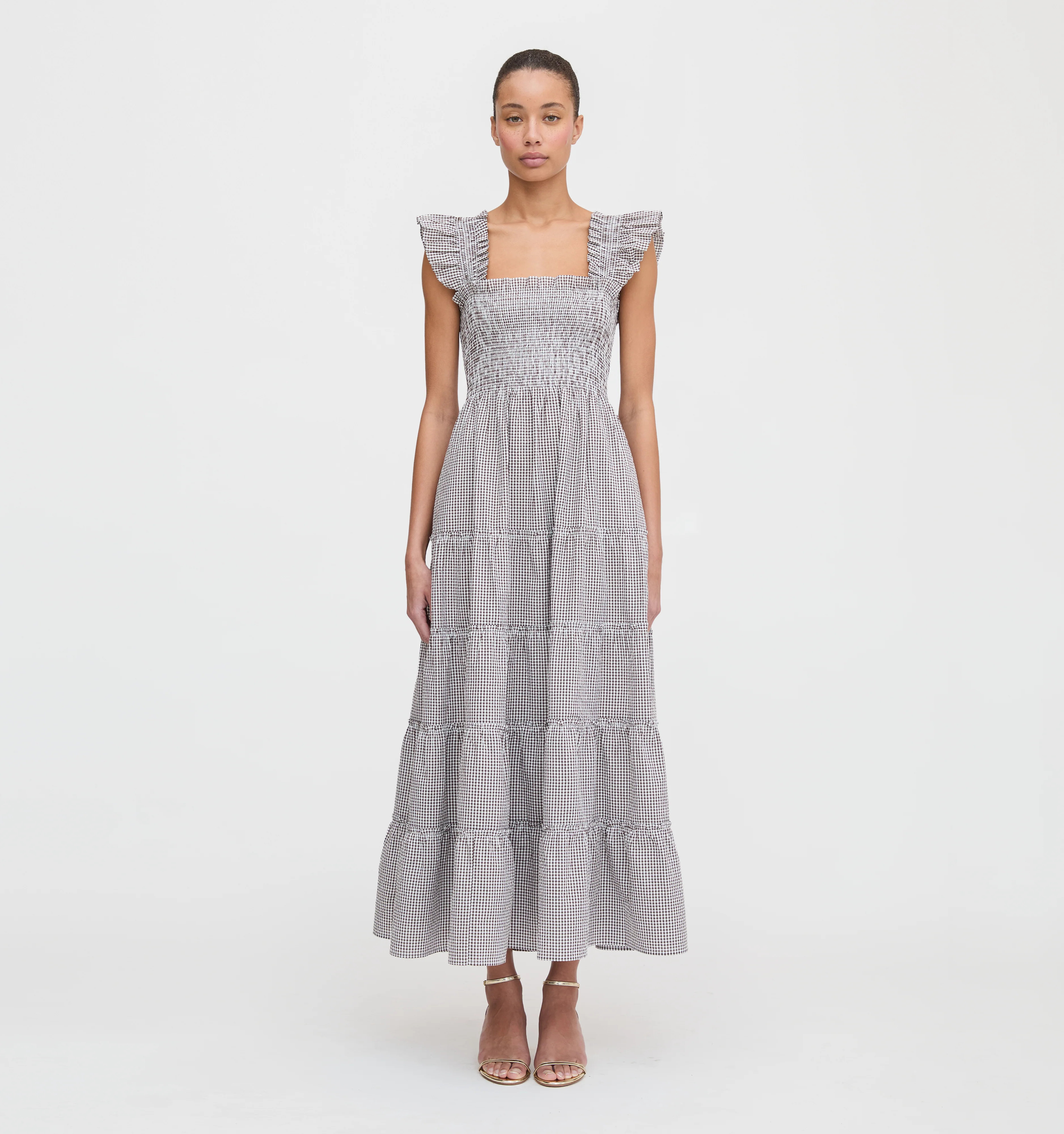 The Ellie Maxi Nap Dress - Chocolate Gingham | Hill House Home US