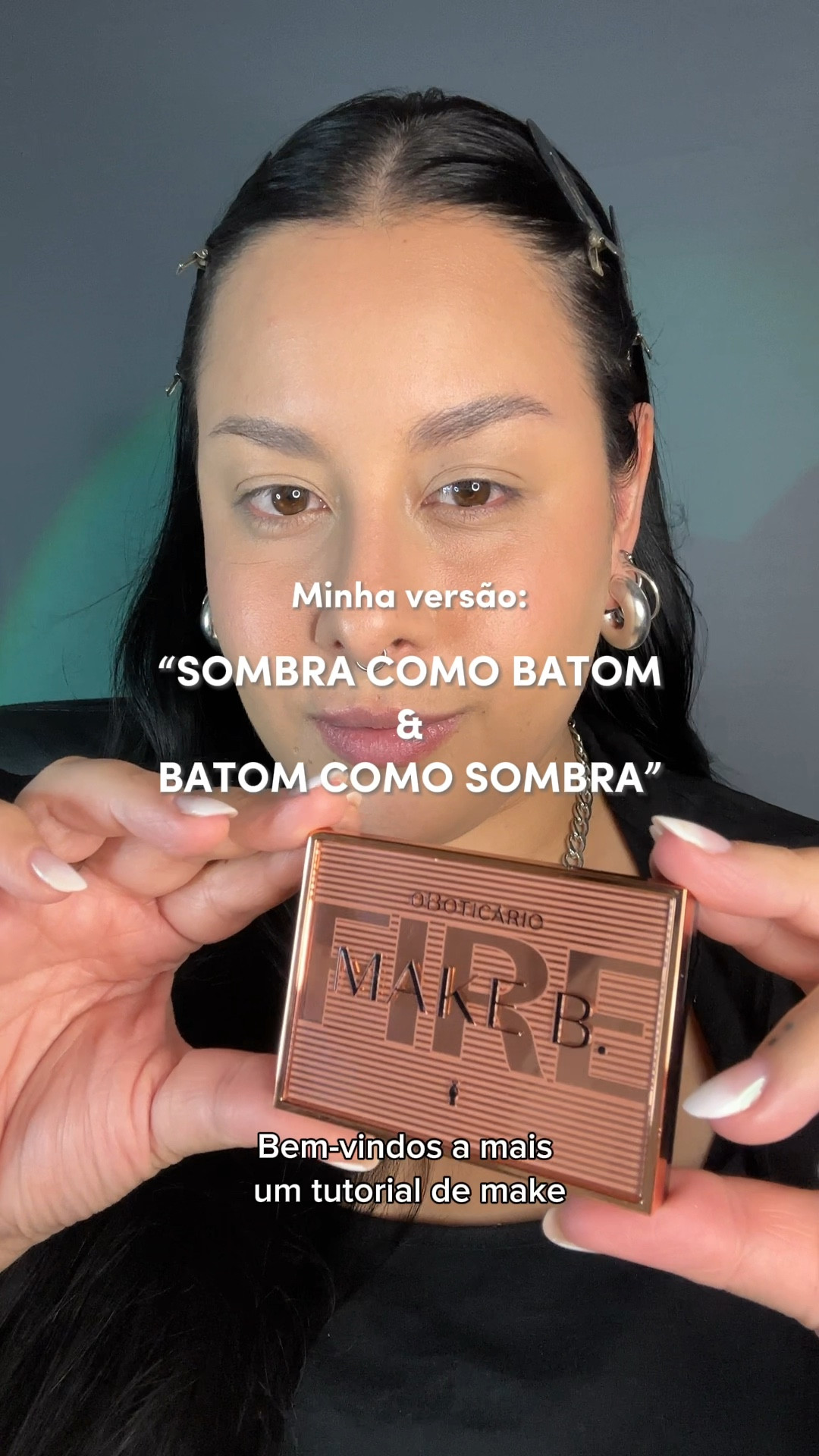 “Sombra como Batom e Batom como Sombra”! Red Wine Makeup com Paleta de sombras “Fire” e Batom líquido matte “Deep Brown”, ambos da Make B. de O Boticário! Sou apaixonada 😍🖤✨ #LTKBrasil #TeoriaNaPraticaLTK
