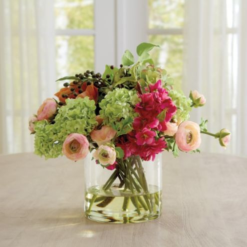 Mixed Buttercup Floral Arrangement in Vase | Ballard Designs, Inc.