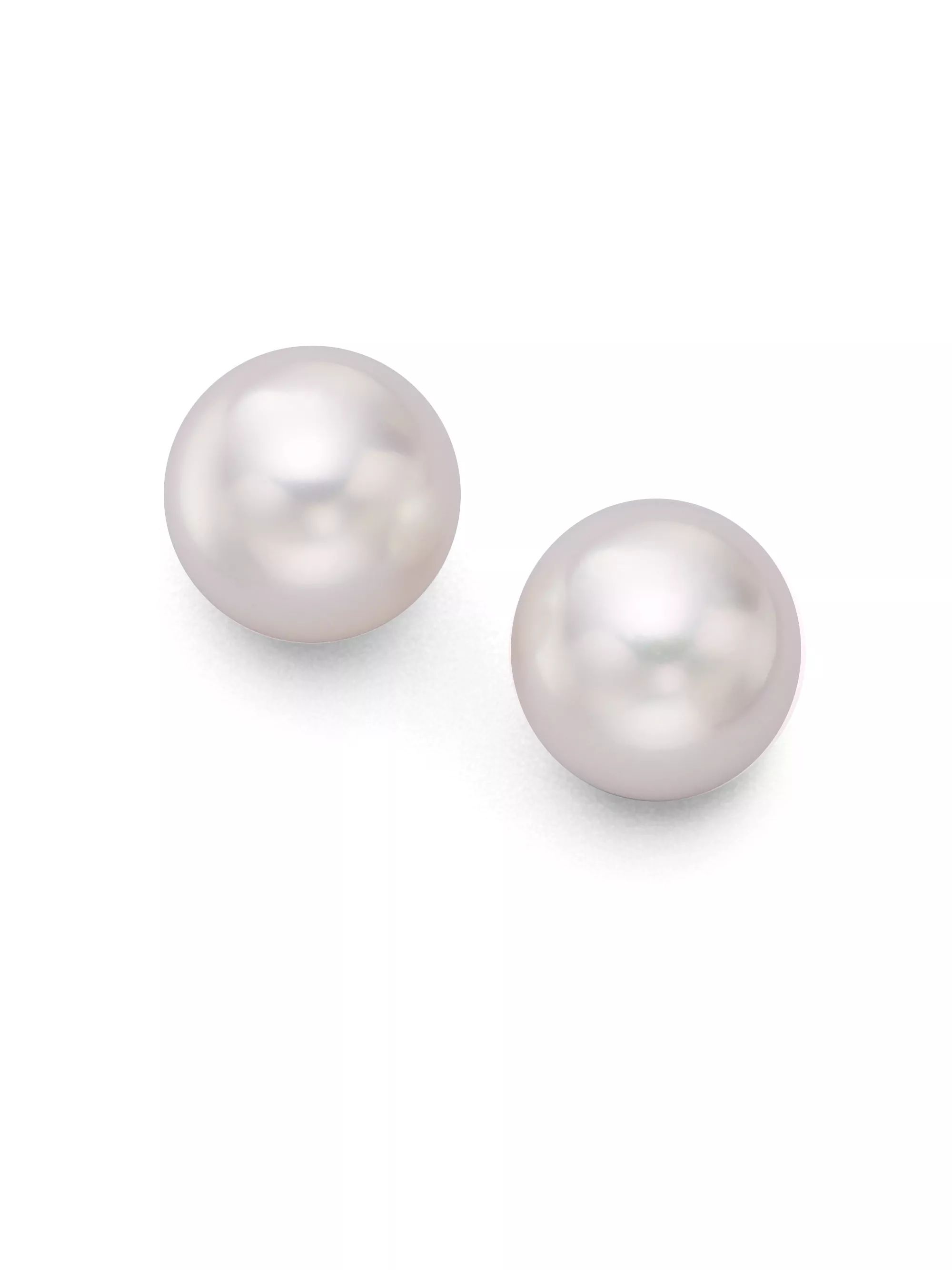 7.5MM White Cultured Akoya Pearl & 18K White Gold Stud Earrings | Saks Fifth Avenue