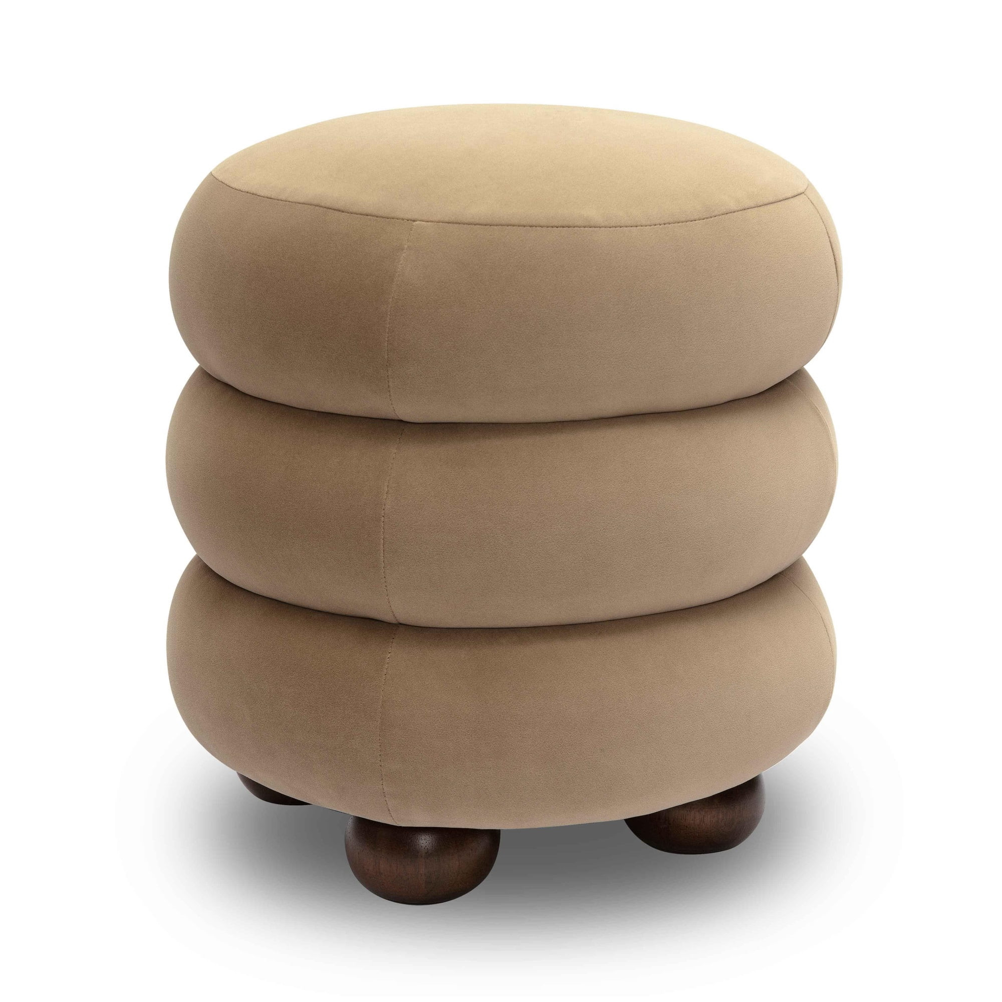 Stefanie Taupe Velvet Ottoman | Walmart (US)