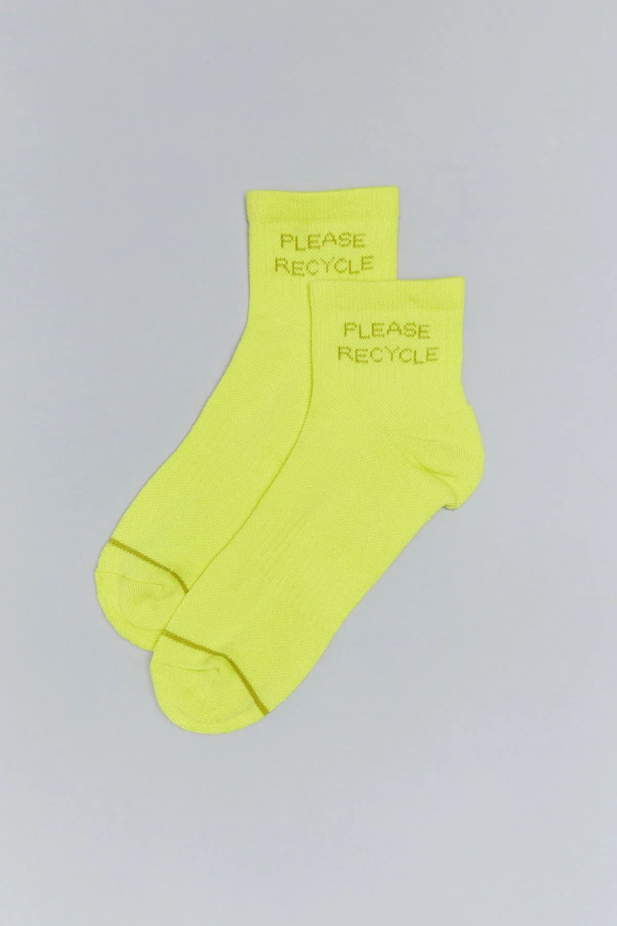 Neon Please Recycle Quarter Crew Sock | Girlfriend Collective