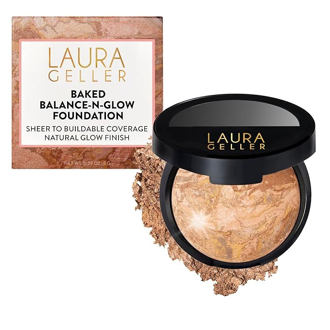 LAURA GELLER NEW YORK Baked Balance-N-Glow Illuminating Foundation - Medium - Buildable Sheer to ... | Amazon (US)