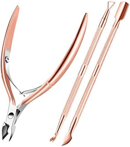 Cuticle Trimmer with Cuticle Pusher, XUNXMAS Cuticle Remover Cutter Nipper Scissor and Triangle Cuti | Amazon (US)