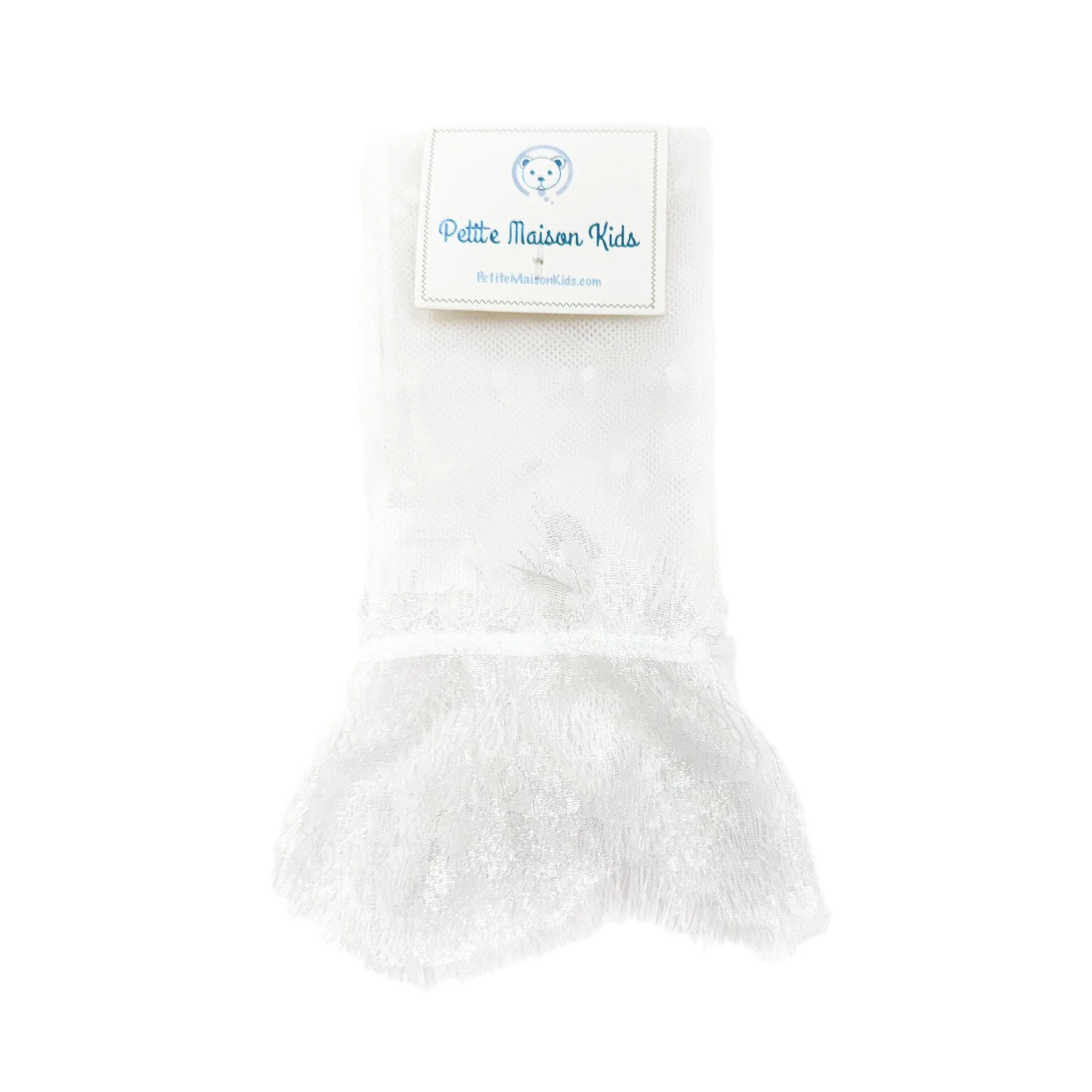 Ivy White Polka Dot Lace Socks | petite maison kids