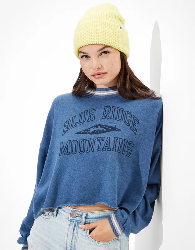AE Fleece Oversized Sweatshirt | American Eagle Outfitters (US & CA)