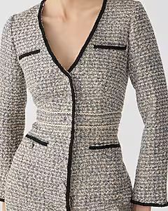 Collection V-neck lady dress in tinsel tweed | J.Crew US