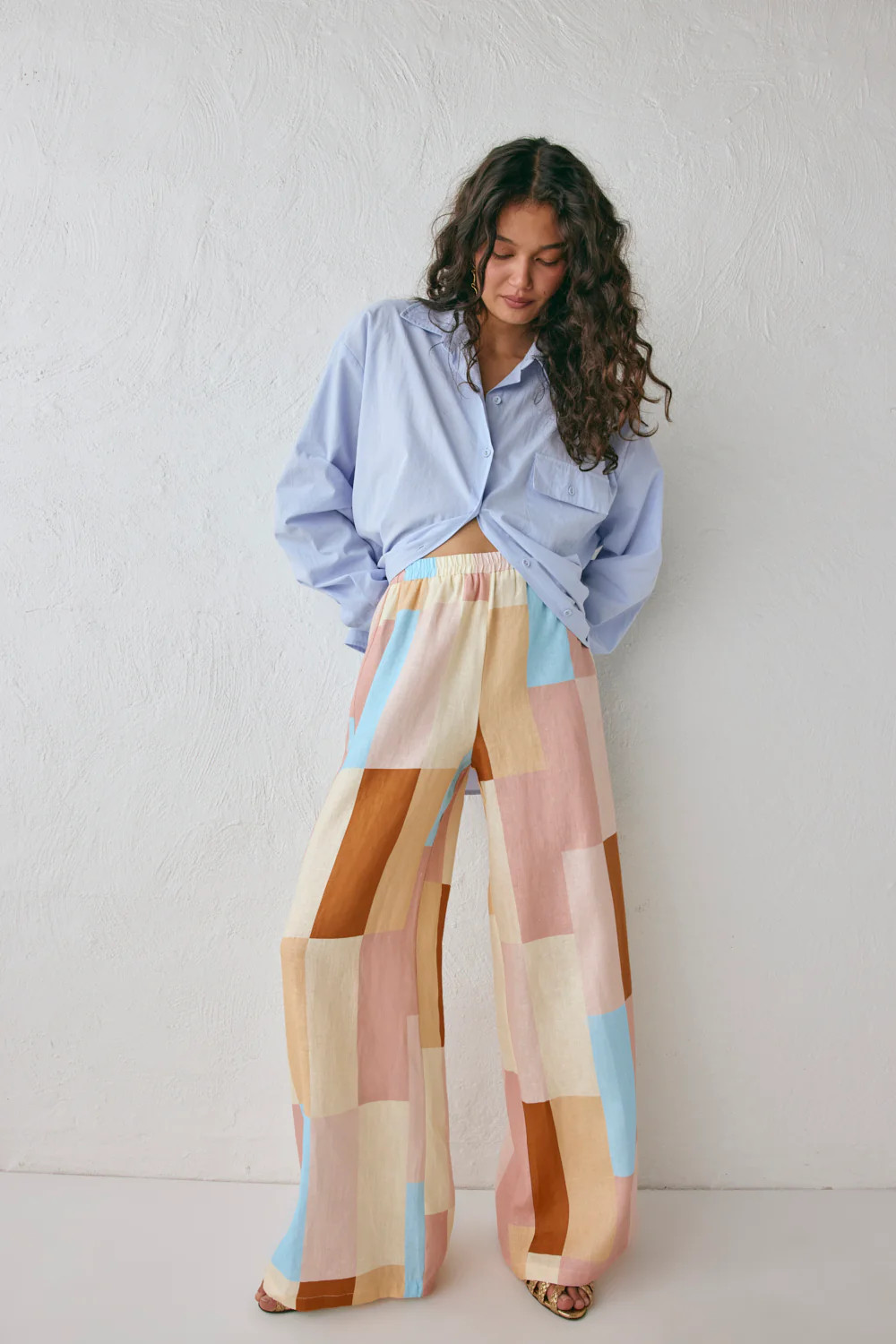 PETRA LINEN PANTS PATCHWORK | VRG Grl