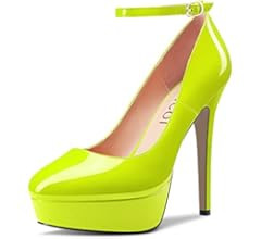 Aachcol Women Platform Pumps Close Round Toe Ankle Strap Slip-on Stiletto High Heel Dress Shoes P... | Amazon (US)