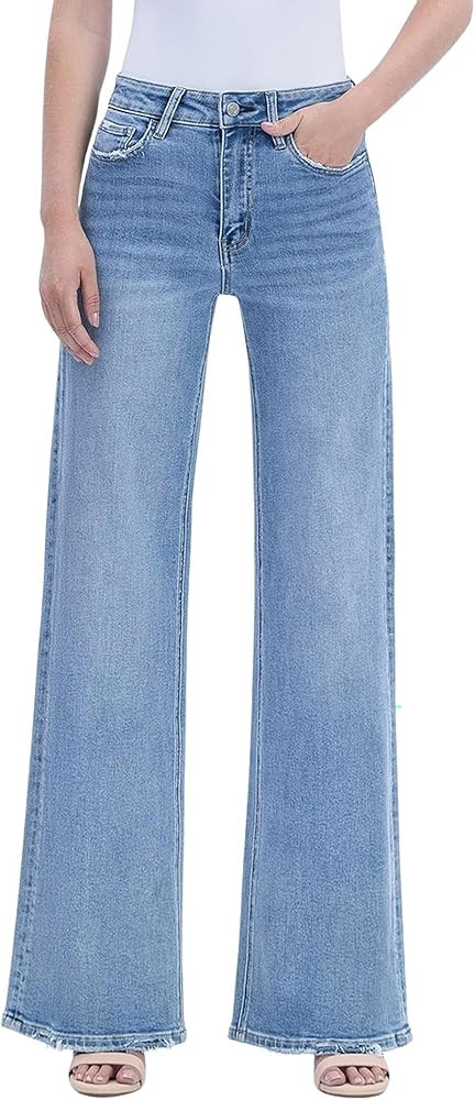VERVET Women's Olivia High Rise Wide Leg Jeans | Amazon (US)