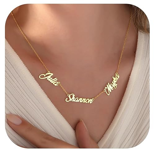 Custom Multi Name Necklace Personalized for Mom, 1-4 Customized Names, 18K Gold Plated, Personali... | Amazon (US)