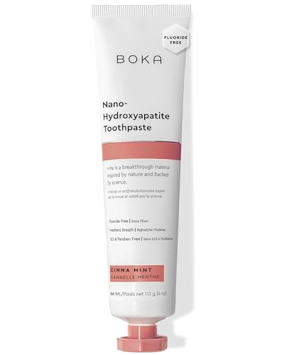 Boka Fluoride Free Toothpaste, Nano Hydroxyapatite Toothpaste, Appropriate for Sensitive Teeth - for Adult Oral Care - Cinnamon Mint Flavor, 4 Fl Oz 1Pk | Amazon (US)