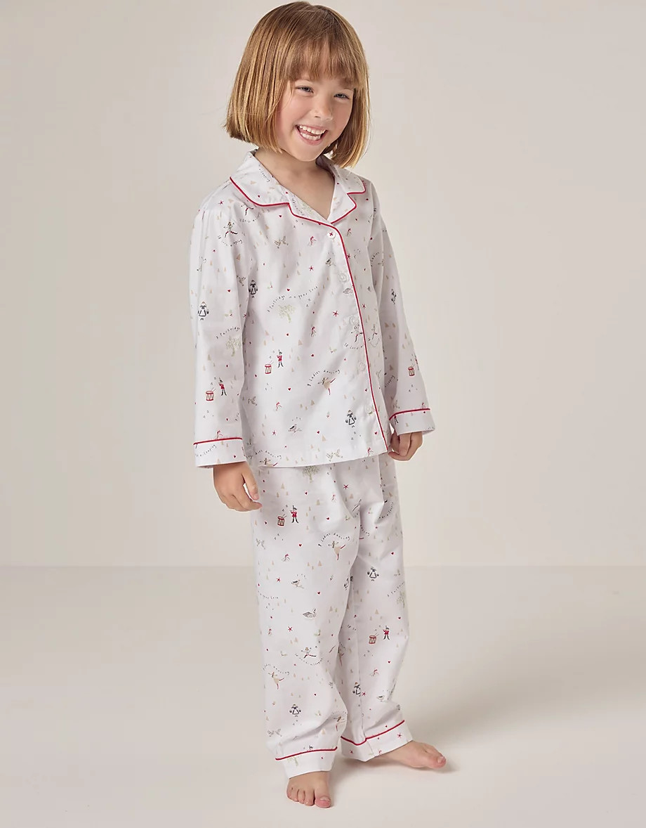 Organic Cotton Relaxed Fit Traditional 12 Days of Christmas Pyjamas (1–12yrs) | The White Company UK & ROW