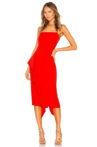 Cleo Midi Dress in Bright Red | Revolve Clothing (Global)