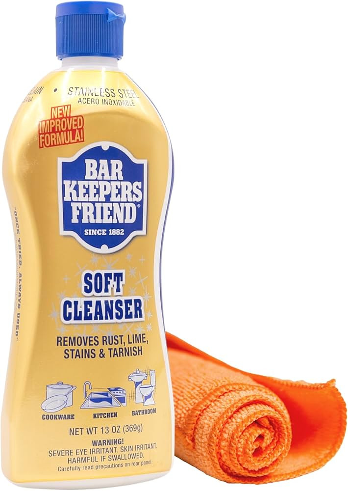 Bar Keepers Friend 13oz Soft Cleanser Bundled Microfiber Towel - Stainless Steel Cleaner for Pots... | Amazon (US)