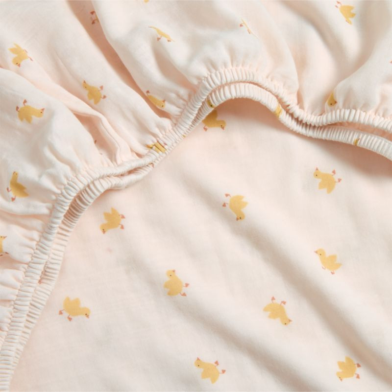 Pata Sunwashed Organic Cotton Baby Crib Fitted Sheet | Crate & Kids | Crate & Barrel