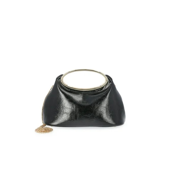 Scoop Women's Faux Leather Top Handle Clutch, Black | Walmart (US)