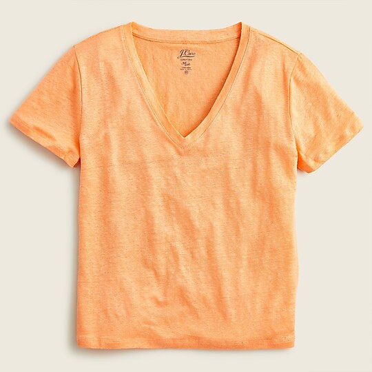 Relaxed linen V-neck T-shirt | J. Crew US