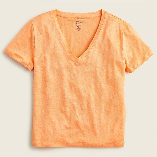 Relaxed linen V-neck T-shirt | J.Crew US