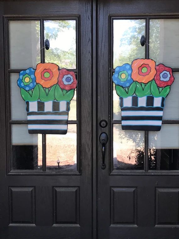 Colorful Flower door hanger | Etsy (US)