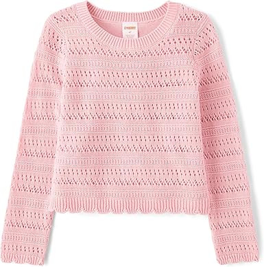 Gymboree Girls' and Toddler Long Sleeve Pullover Linen Sweater | Amazon (US)