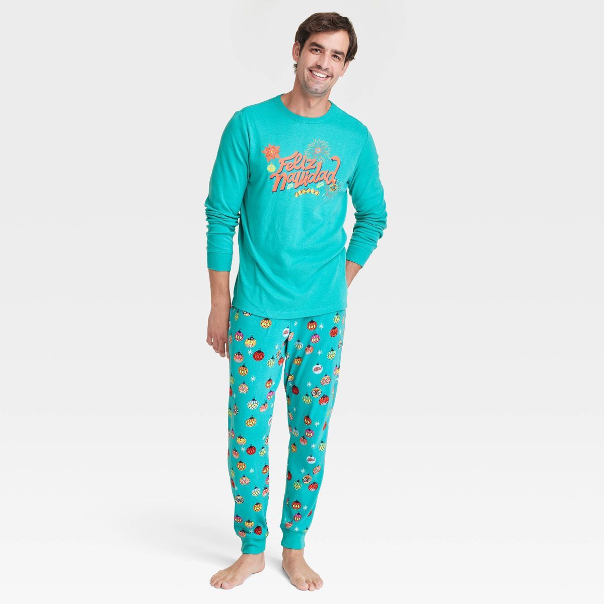 Men's Feliz Navidad Matching Family Pajama Set - Wondershop™ with Dia Pacheco Blue | Target
