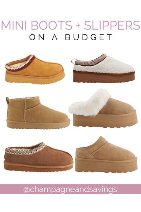 Want ugg Tasman slippers or ultra mini Ugg boots but hate the price tag? Check out these more affordable slipper and cozy boot options! I am eyeing the Ugg taz Sherpa looking option myself! 

#LTKshoecrush #LTKfindsunder100 #LTKstyletip