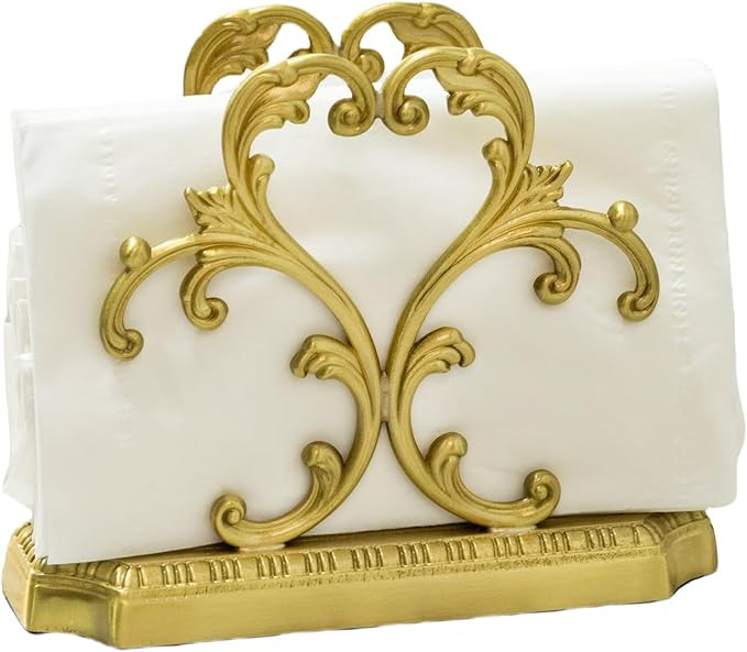 Luxurious Gold Napkin Holder for Table,Brass Napkin Holders for Paper Napkins & Kitchen Dining & ... | Amazon (US)