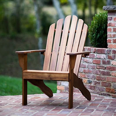 Brown Acacia Wood Adirondack Outdoor Armchair | Kirkland's Home