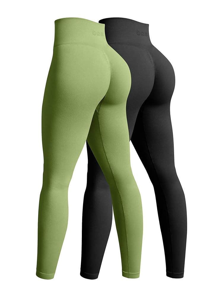 OQQ Women's 2 Piece Yoga Legging Seamless Workout High Waist Butt Liftings Athletic Leggings | Amazon (US)