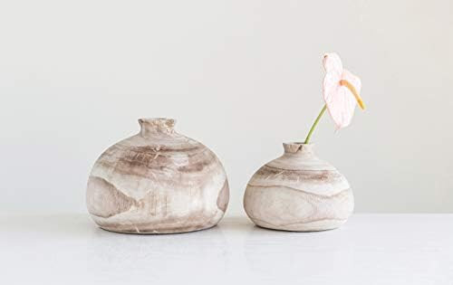 Creative Co-Op Small Paulownia Wood Vase (Each one Will Vary) Decorative Accents, Natural | Amazon (US)