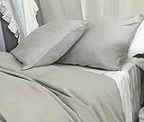 Stone Grey Duvet Cover with Duck Egg Blue Piping, Available in Twin, Full, Queen, King, Calif. King  | Amazon (US)